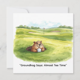 Groundhog Day Golfer Winter Golf Holiday シーズンカード