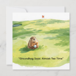 Groundhog Day Golfer Winter Golf Holiday シーズンカード