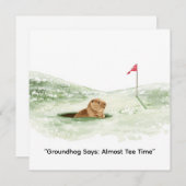 Groundhog Day Golfer Winter Golf Holiday シーズンカード (正面/裏面)