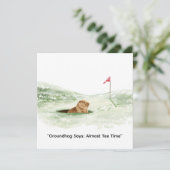 Groundhog Day Golfer Winter Golf Holiday シーズンカード (スタンド正面)