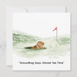 Groundhog Day Golfer Winter Golf Holiday シーズンカード