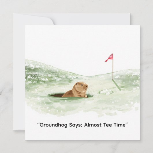 Groundhog Day Golfer Winter Golf Holiday シーズンカード (正面)