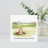 Groundhog Day Golfer Winter Golf Holiday シーズンカード (スタンド正面)