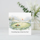 Groundhog Day Golfer Winter Golf Holiday シーズンカード (スタンド正面)