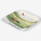 Groundhog Day Golfer Winter Golf Holiday ペーパープレート (傾斜あり)