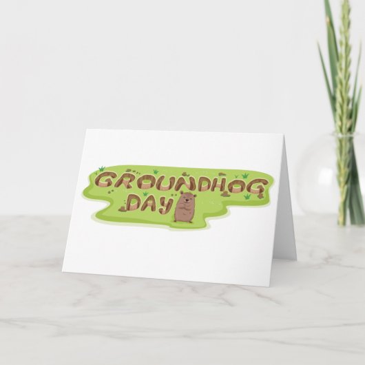 Groundhog Day Greetingカード カード (正面)