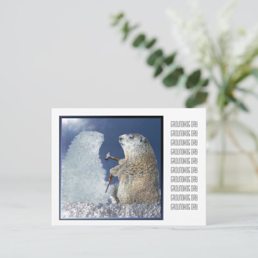 Groundhog Day Ice Sculpture ポストカード (スタンド正面)