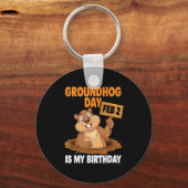 Groundhog Day Is My Birthday February 2nd _1  キーホルダー (正面)
