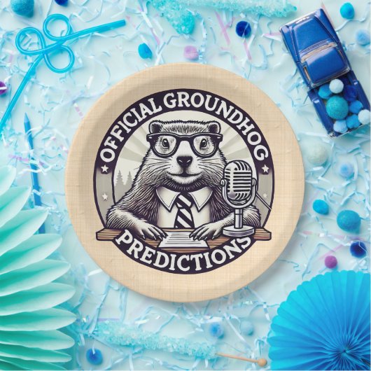 Groundhog Day Predictions - Marmotte Météo ペーパープレート (パーティー)