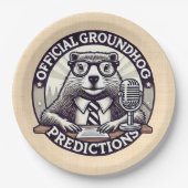 Groundhog Day Predictions - Marmotte Météo ペーパープレート (正面)