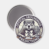 Groundhog Day Predictions - Marmotte Météo マグネット (正面/裏面)