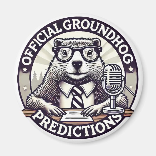 Groundhog Day Predictions - Marmotte Météo マグネット (正面)