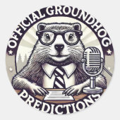 Groundhog Day Predictions - Marmotte Météo ラウンドシール (正面)