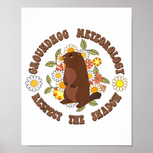 Groundhog Day Respect The Shadow Meteorology Retro ポスター (正面)