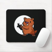 Groundhog Day Shadow Puppet Cute Rodent Costume Fu マウスパッド (マウス)