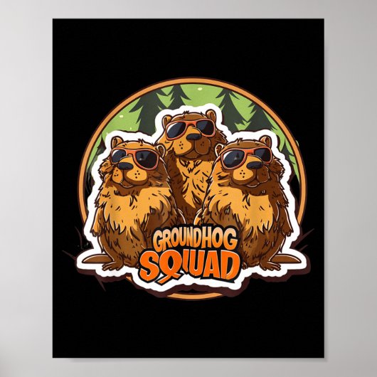 Groundhog Day Squad Funny Spring February Punxsuta ポスター (正面)