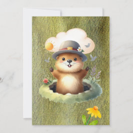 Groundhog day watercolor シーズンカード