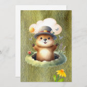 Groundhog day watercolor シーズンカード (正面/裏面)