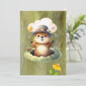 Groundhog day watercolor シーズンカード (スタンド正面)