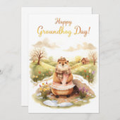 Groundhog day watercolor シーズンカード (正面/裏面)