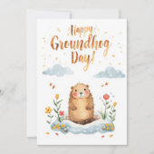 Groundhog day watercolor シーズンカード (正面)