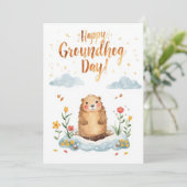 Groundhog day watercolor シーズンカード (スタンド正面)