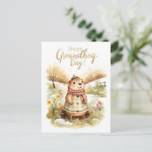 Groundhog day watercolor シーズンポストカード (スタンド正面)