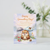 Groundhog Day watercolor  シーズンポストカード (スタンド正面)