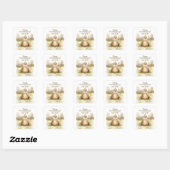Groundhog Day Watercolor Stickers | Cute Classroom スクエアシール (シート)