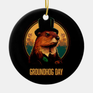 Groundhog Day with Phil セラミックオーナメント