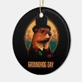 Groundhog Day with Phil セラミックオーナメント (左)