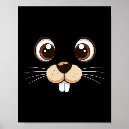 Groundhog Face Costume Kids Groundhog Day Hallowee ポスター (正面)