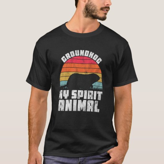Groundhog Is My Spirit Animal Retro Groundhog Day  Tシャツ (正面)