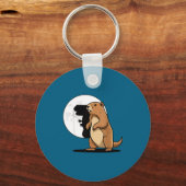 Groundhog Shadow Dinosaur Puppet Happy Groundhog D キーホルダー (正面)