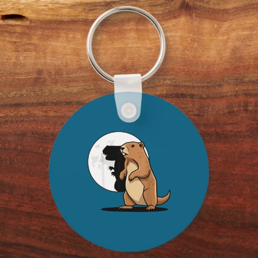 Groundhog Shadow Dinosaur Puppet Happy Groundhog D キーホルダー (正面)