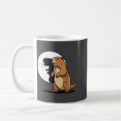 Groundhog Shadow Dinosaur Puppet Happy Groundhog D コーヒーマグカップ (左)