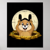 Groundhog Shadow Funny Puppet Happy Groundhog Day  ポスター (正面)