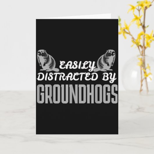 Groundhog Shirt Groundhog Lover Groundhogs _24  カード (黄色い花)