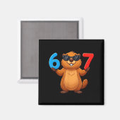 Groundhog Six Seven Drip 67 Meme Funny 6-7 Groundh マグネット (正面/裏面)