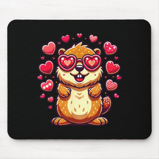 Groundhog Valentines Day Animal Lovers _4  マウスパッド (正面)