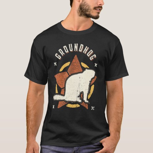 Groundhog Vintage Retro Classic Animal Tシャツ (正面)