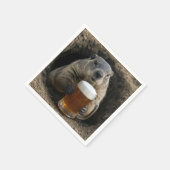 Groundhog With Mug of Beer スタンダードカクテルナプキン (角)