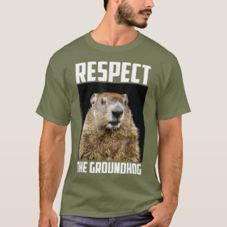 Groundhog Woodchuckの写真を尊重する Tシャツ