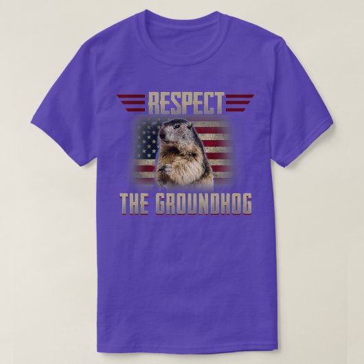 Groundhog Woodchuck写真を尊重GroundHog Da Tシャツ (デザイン正面)