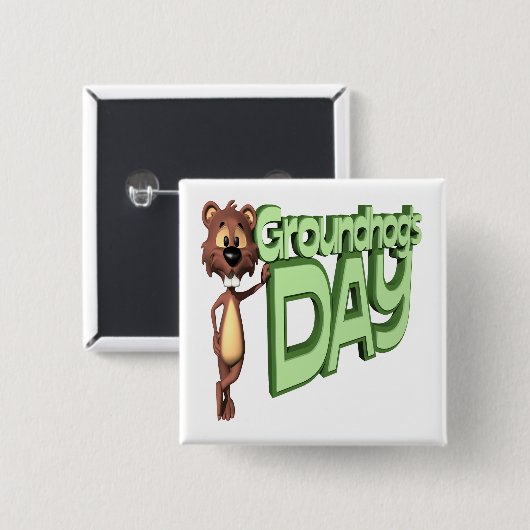Groundhogs日 缶バッジ (正面&裏面)