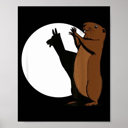 Groundhogs Llama Shadow Puppet Funny Woodchuck  ポスター (正面)