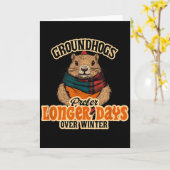 Groundhogs Prefer Longer Days Over Winter  カード (黄色い花)