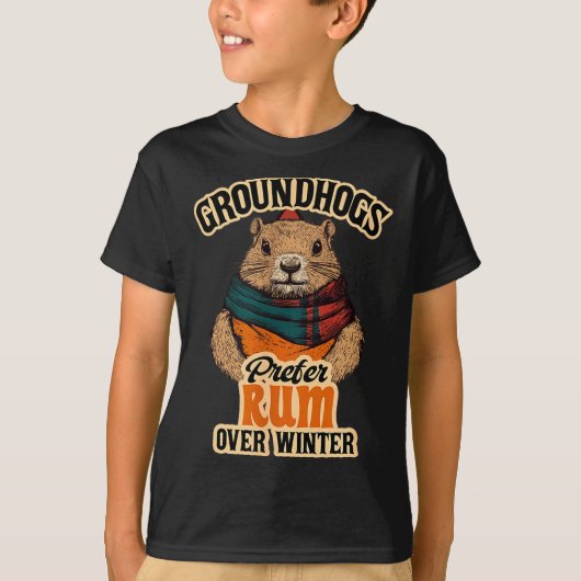 Groundhogs Prefer Rum Over Winter  Tシャツ (正面)