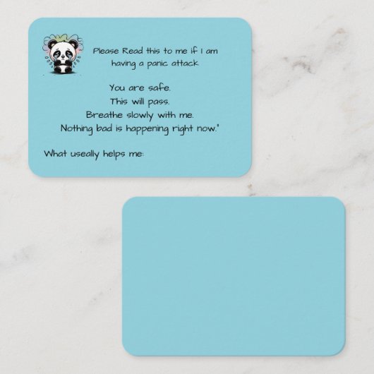Grounding Panic Attack Reminder 名刺 (正面/裏面)