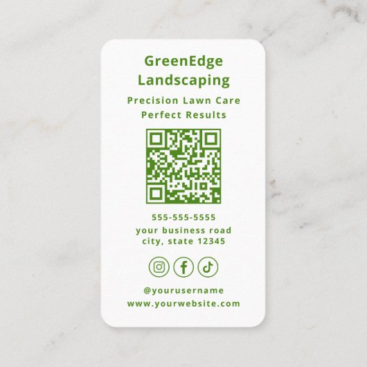 Groundskeeping Lawn Care Landscaping Professional 名刺 (裏面)